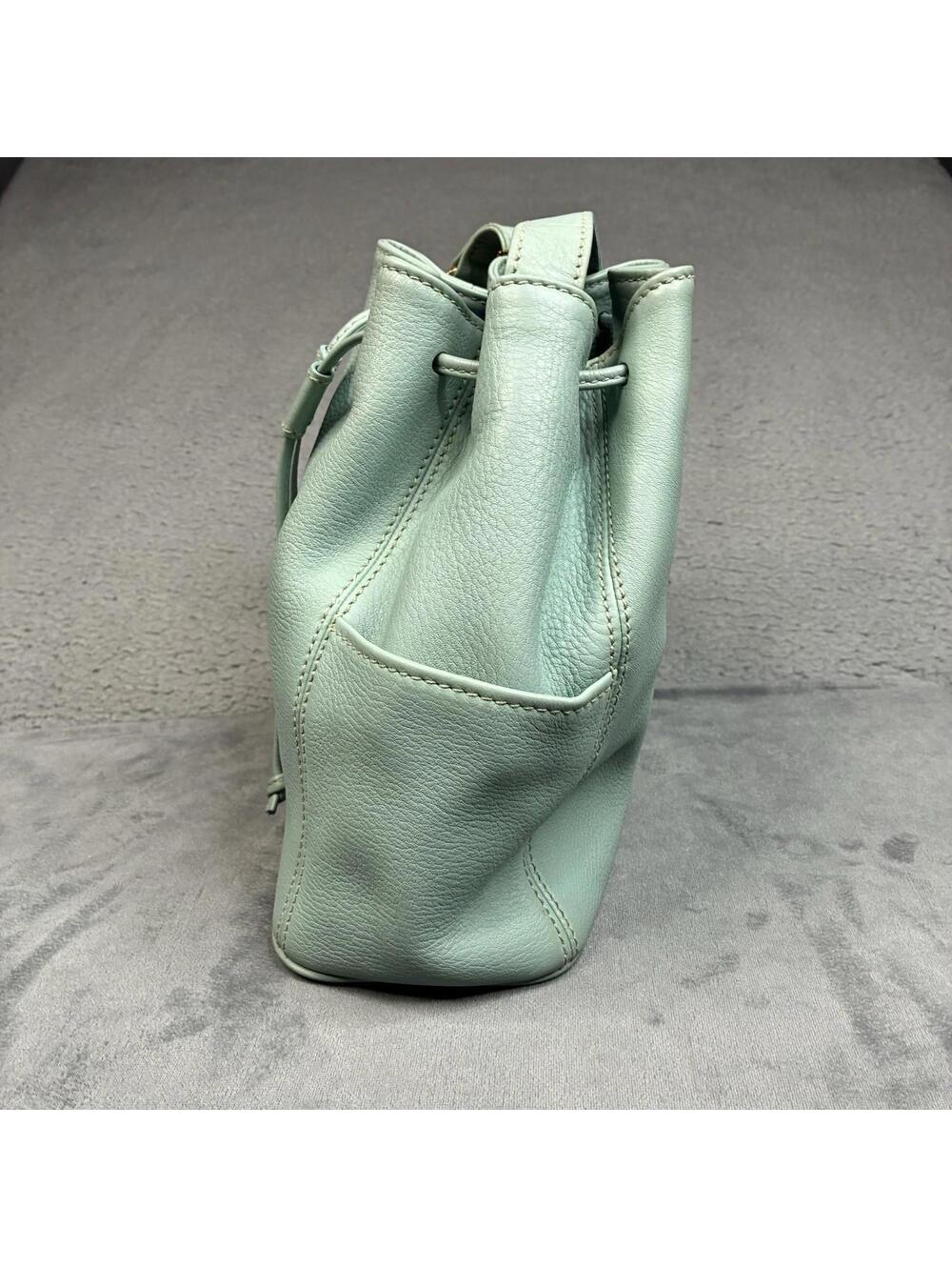 Vintage Coach Sonoma Drawstring Bucket Bag 4926 Mint Green Leather USA - Picture 9 of 15